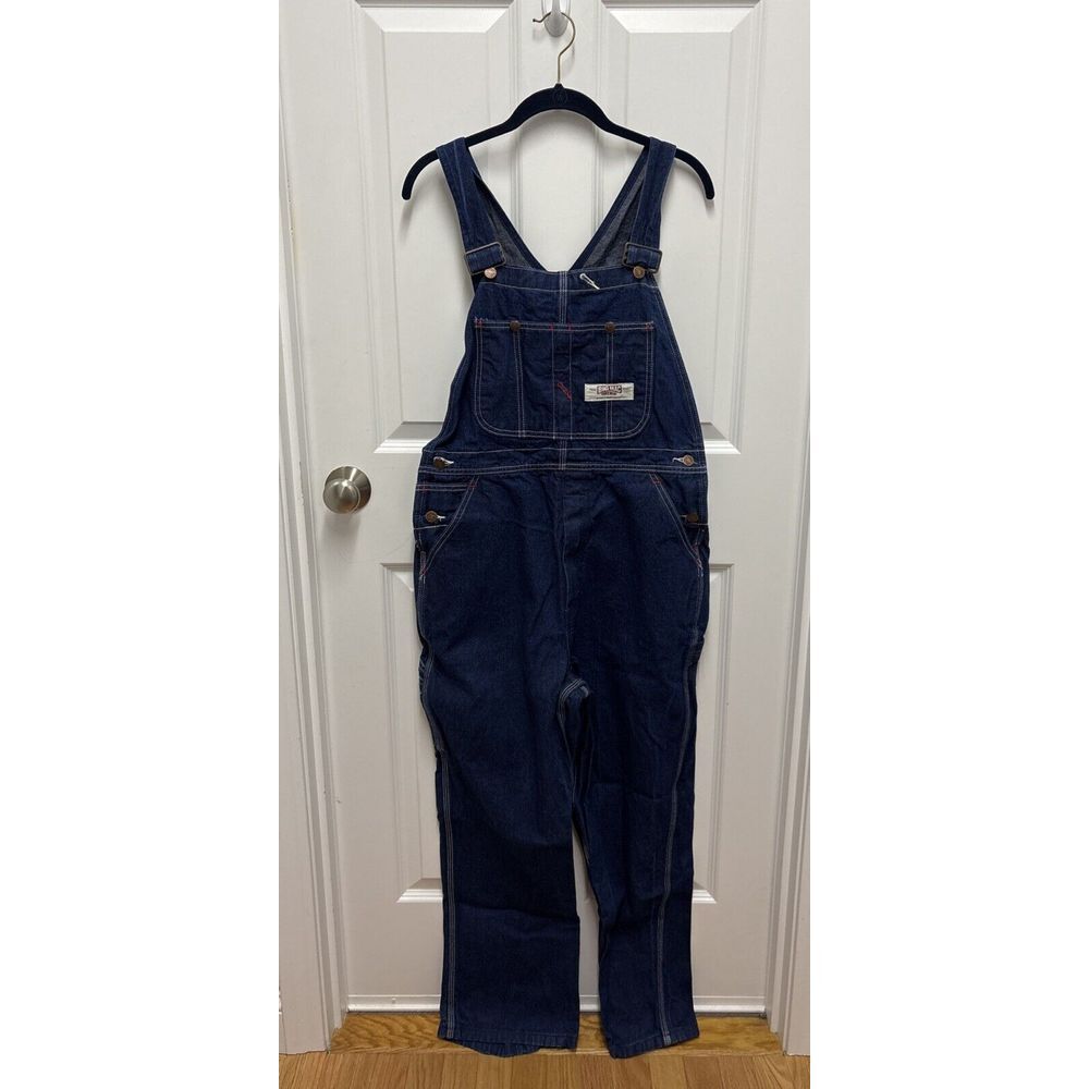 Vintage Big‎ Mac Mens 34x28 Denim Overalls Dark Wash Workwear Adult